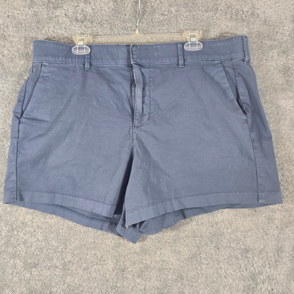 Torrid Belle Isle Blue Chino Shorts Womens Plus Size 16 High Rise Stretch Twill